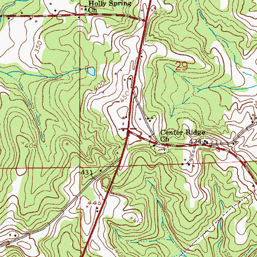 Topographic Map of Centre Ridge (historical), AL