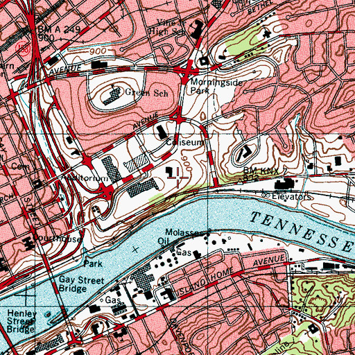 Topographic Map of Battery Fearns (historical), TN