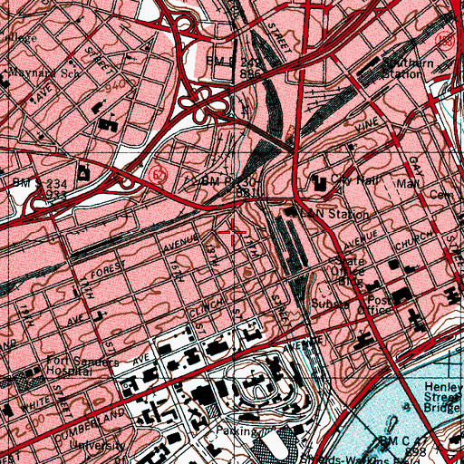 Topographic Map of Battery Zoellner (historical), TN