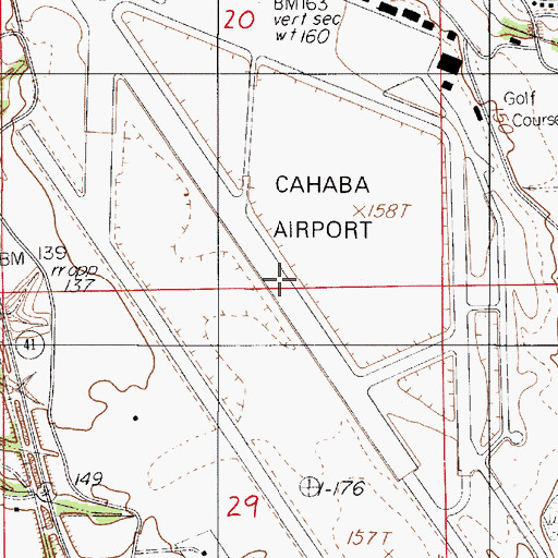 Topographic Map of Craig Air Force Base (historical), AL