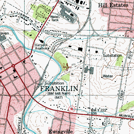 Topographic Map of Fort Granger (historical), TN