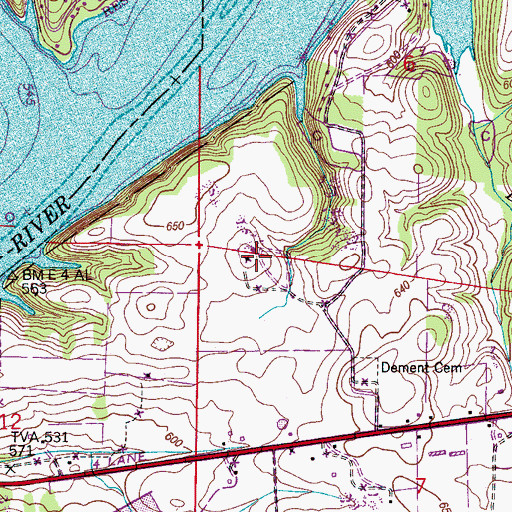 Topographic Map of Fort Hampton (historical), AL