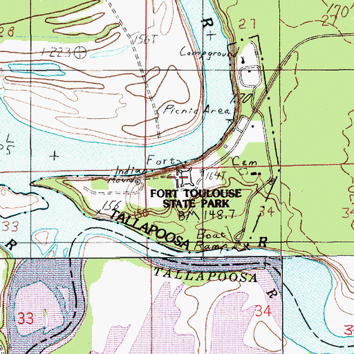 Topographic Map of Fort Jackson (historical), AL