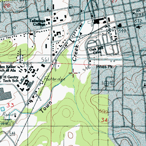Topographic Map of Fort Leslie (historical), AL