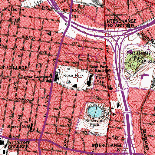Topographic Map of Fort Morton (historical), TN