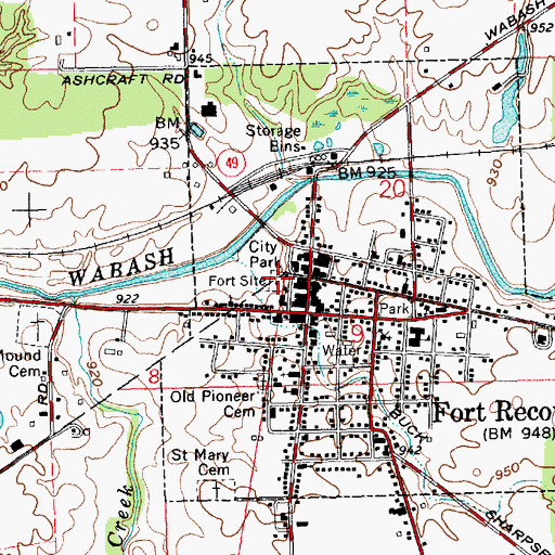 Topographic Map of Fort Recovery (historical), OH