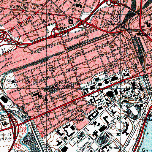 Topographic Map of Fort Sanders (historical), TN