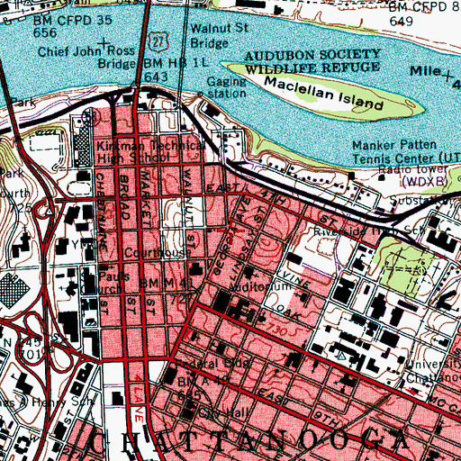 Topographic Map of Fort Sherman (historical), TN