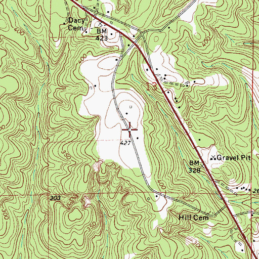 Topographic Map of Fort Sinquefield (historical), AL