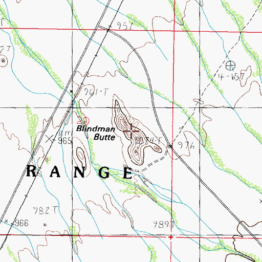 Topographic Map of Blindman Butte, AZ