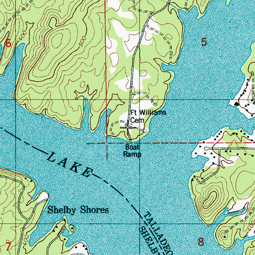 Topographic Map of Fort Williams (historical), AL