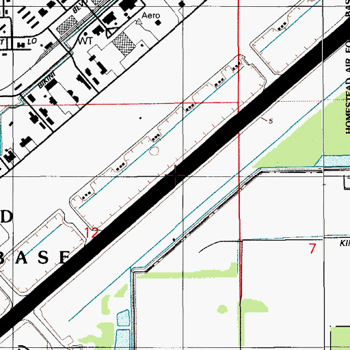 Topographic Map of Homestead Air Force Base (historical), FL