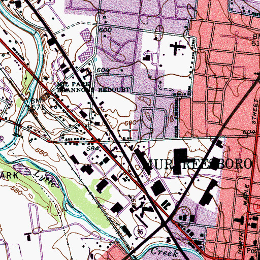 Topographic Map of Lunette Crittenden (historical), TN