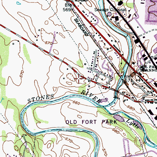 Topographic Map of Lunette Negley (historical), TN