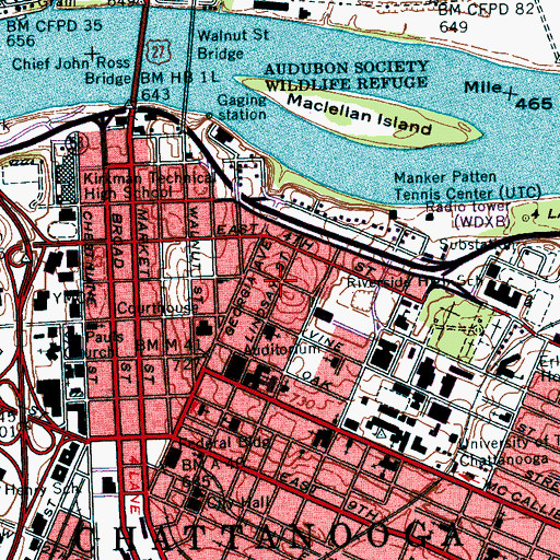 Topographic Map of Lunette O'Meara (historical), TN
