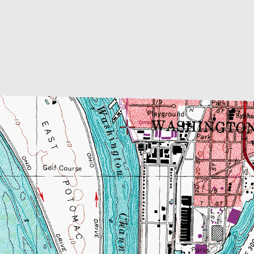 Topographic Map of Maine Avenue Armory (historical), DC