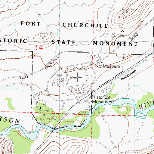Topographic Map of Old Fort Churchill (historical), NV