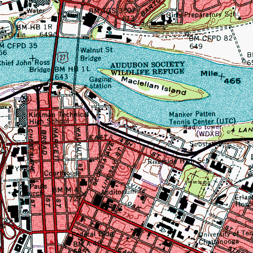 Topographic Map of Redoubt Bushnell (historical), TN