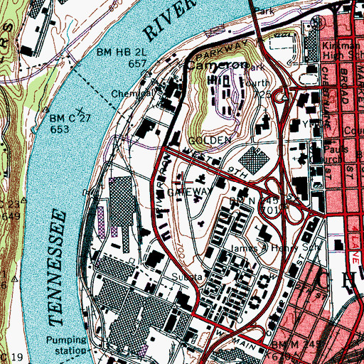 Topographic Map of Redoubt Coolidge (historical), TN