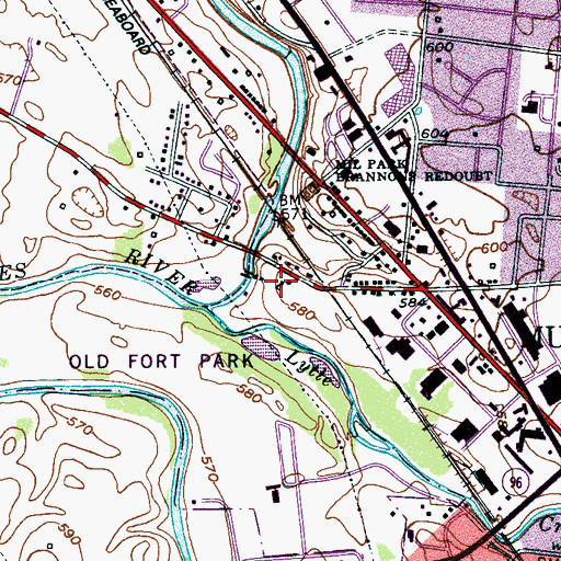 Topographic Map of Redoubt T J Wood (historical), TN