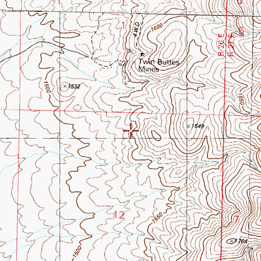 Topographic Map of United States Naval Gunnery Range (historical), NV