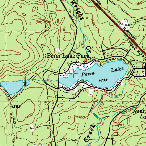Topographic Map of Penn Lake Park, PA