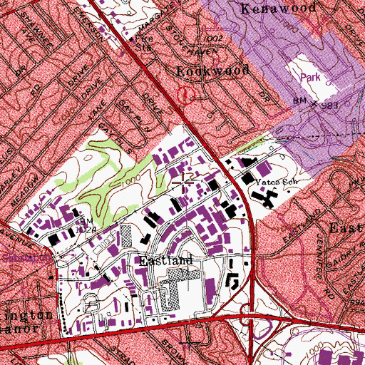Topographic Map of Lexington-Fayette, KY