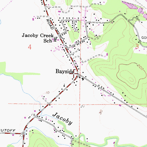 Topographic Map of Bayside Public School (historical), CA