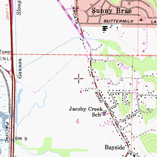 Topographic Map of Bayside Junction (historical), CA