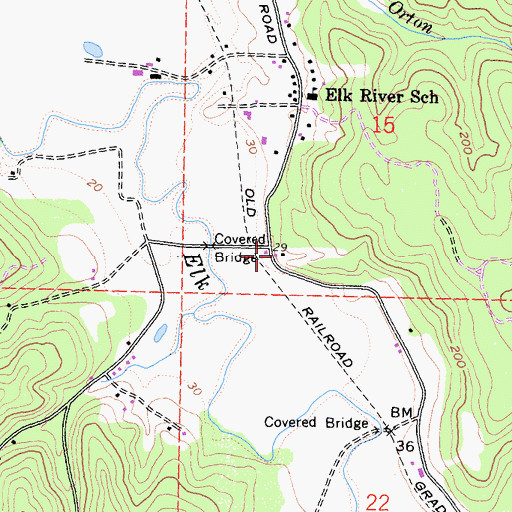 Topographic Map of Bertas Ranch, CA