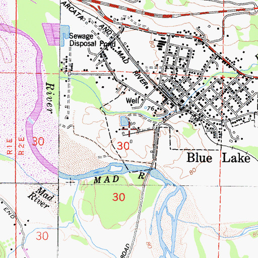 Topographic Map of Blue Lake Industrial Park, CA