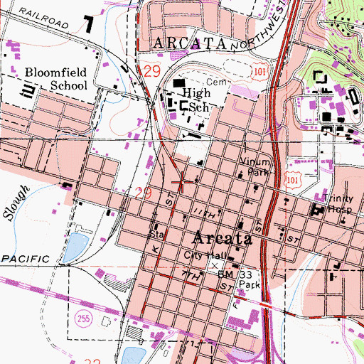 Topographic Map of Church of Christ, CA