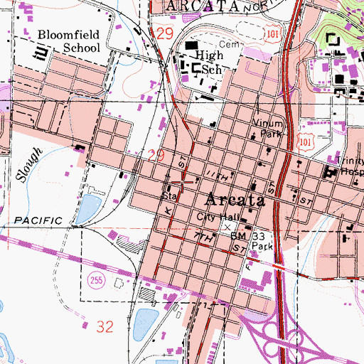 Topographic Map of Full Gospel Assembly Church, CA