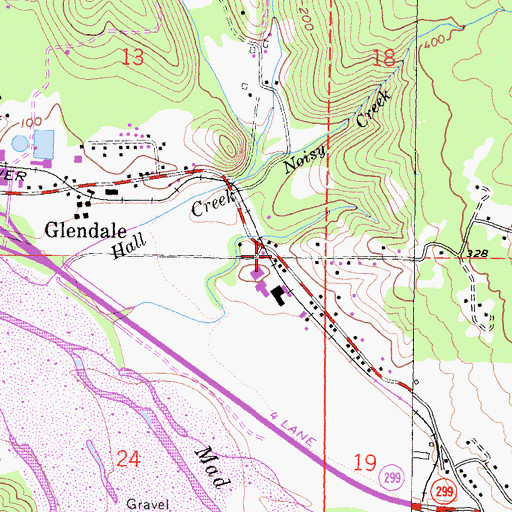Topographic Map of Glendale School (historical), CA