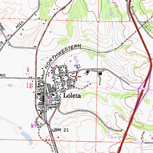 Topographic Map of Loleta Elementary School, CA