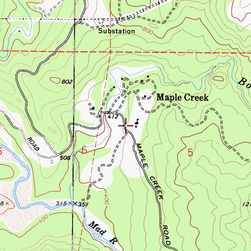 Topographic Map of Maple Creek Elementary School, CA