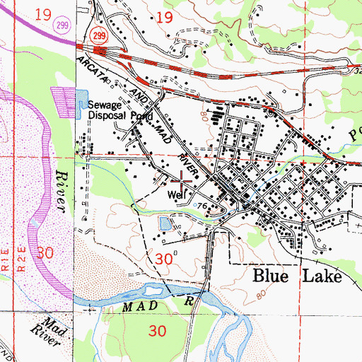 Topographic Map of Prasch Hall, CA