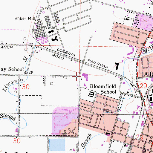 Topographic Map of Saint Mary's Catholic School, CA