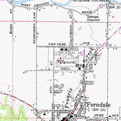 Topographic Map of Humboldt County Fairgrounds, CA