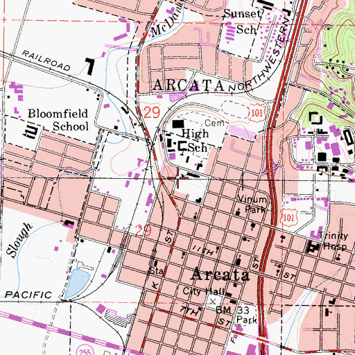 Topographic Map of Stewart Elementary School, CA