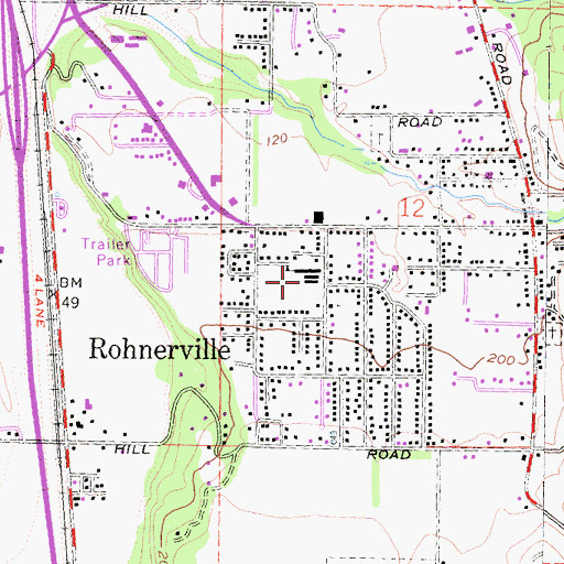 Topographic Map of Toddy Thomas Elementary School, CA