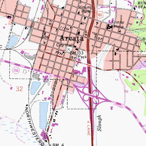 Topographic Map of Uniontown Plaza Shopping Center, CA