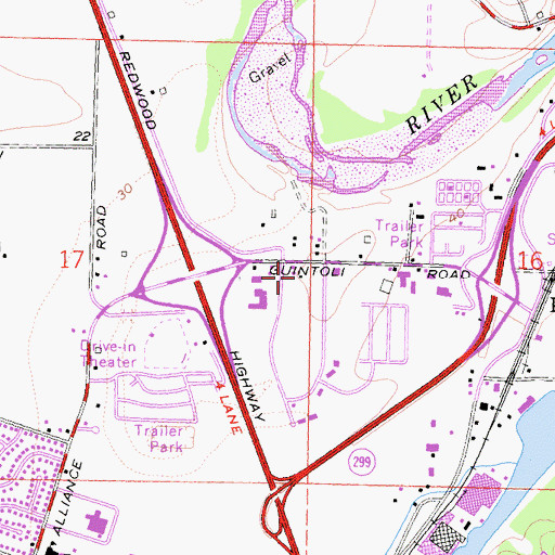 Topographic Map of Valley West Shopping Center, CA