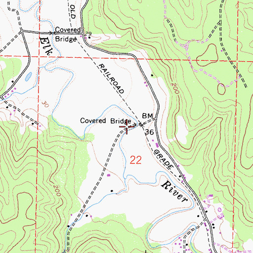 Topographic Map of Zanes Ranch Bridge, CA