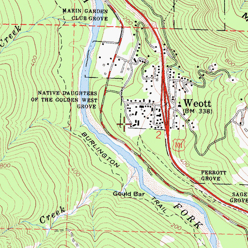 Topographic Map of Agnes J Johnson Elementary School, CA