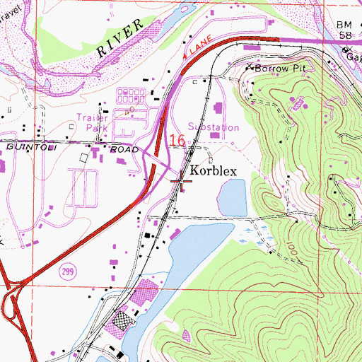 Topographic Map of Aldergrove Industrial Park, CA