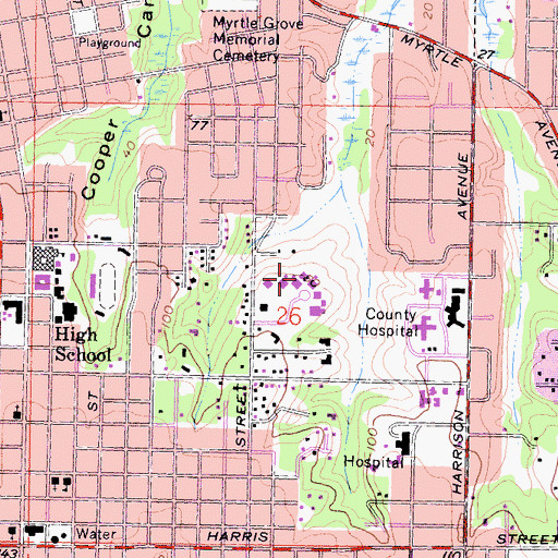 Topographic Map of Catherine L Zane Middle School, CA