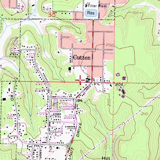 Topographic Map of Cutten Elementary School, CA
