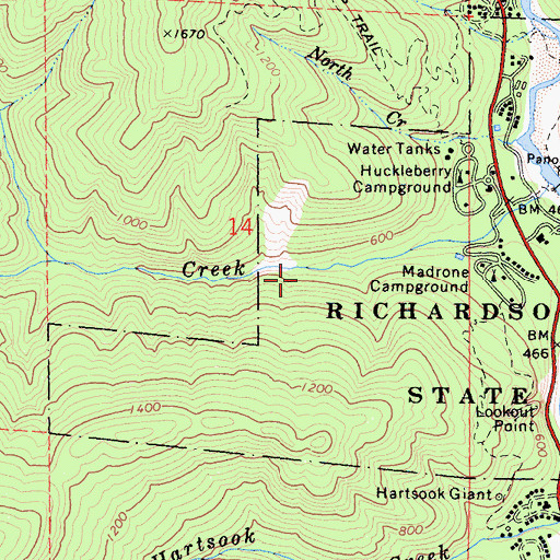 Topographic Map of Durphy Creek Trail, CA