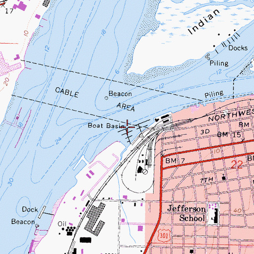 Topographic Map of Eureka Boat Basin, CA